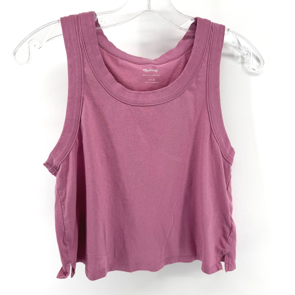 Madewell Tank Top Womens Small Pink Softfade Cotton Cropped Sleeveless Crew Neck